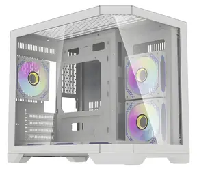 darkFlash FT418 biały / obudowa PC / mATX / ITX / 6x ARGB 120mm / przezroczysty panel boczny / bez zasilacza