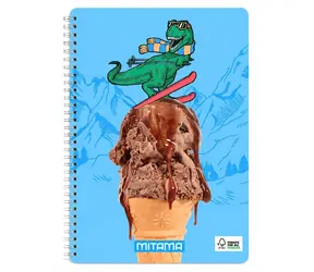 Mitama Fantasy colors Dino / Notatnik spiralny / A4+ / w linie / 60 kartek / 80 g/m2