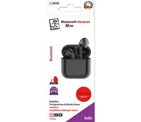 2GO TWS Mini czarne / Bezprzewodowe słuchawki douszne / Bluetooth / mikrofon / etui ładujące
