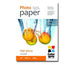 Papier fotograficzny Colorway / Wysoki połysk / A4 / 230 g/m2 / 100 arkuszy