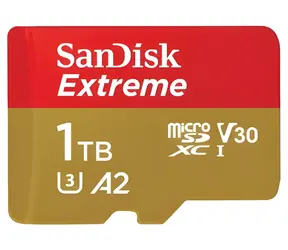 SanDisk Extreme microSDXC 1TB / karta pamięci microSD / UHS-I U3 V30 A2 / odczyt: 190 MB/s / zapis: 130 MB/s