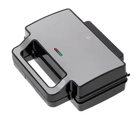 Adler AD 3073 srebrno-czarny / opiekacz 2 w 1 / 1000 W / 2 kanapki / płyty wymienne
