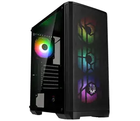 Bitfenix Nova Mesh SE TG ARGB czarny / Obudowa PC / ATX / 4X 120mm ARGB / USB 3.0 / Bez zasilacza / Przezroczysty panel boczny