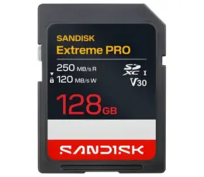 Karta pamięci SanDisk Extreme PRO SDXC 128 GB / SDXC / odczyt 250 MB/s / zapis 120 MB/s