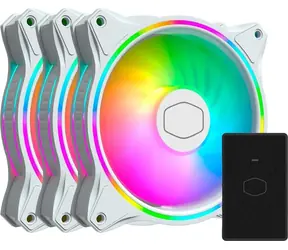 Cooler Master MasterFan MF120 Halo 3 szt. + piasta / Wentylator / 120 mm / ARGB / Łożysko karabinowe / 30 dB / 4-pin PWM