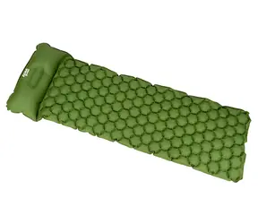 Acra L140CL zielona / Mata samopompująca do spania / z poduszką / 5 cm