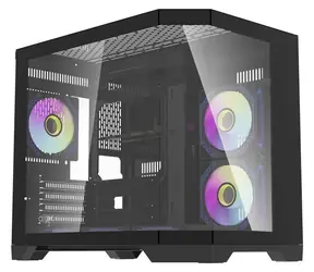 darkFlash FT418 czarny / mATX / 6× 120mm ARGB / 1× USB 3.0 + 1× USB 2.0 / przezroczysty panel boczny / bez zasilacza