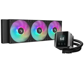 DEEPCOOL MYSTIQUE 360 ARGB czarny / chłodzenie wodne procesora AIO / 3 x 120 mm / wyświetlacz TFT-LCD / AMD + Intel
