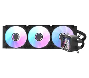 darkFlash DV360S czarny / Chłodnica procesora AiO / 3x 120 mm / Podświetlenie ARGB / Wyświetlacz LCD / 800-1800 obr./min / 30 dB