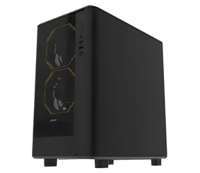 darkFlash DB330M Mesh czarny / mATX / bez wentylatora / 3x USB-A / przezroczysty panel boczny / bez zasilacza