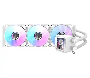 darkFlash DV360S biały / chłodzenie procesora AiO / 3 x 120 mm / podświetlenie ARGB / wyświetlacz LCD / 800-1800 obr./min / 30 dB / Intel + AMD