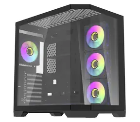darkFlash FT418 PRO czarny / ATX / 7x wentylator ARGB / 3x szkło hartowane / 1x USB 3.0 i 1x USB 2.0 / bez zasilacza