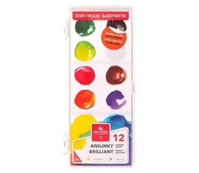 KOH-I-NOOR Brillant / Akwarele / 12 szt. / średnica 22,5 mm