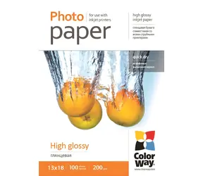 Papier fotograficzny Colorway / Wysoki połysk / 13x18 cm / 200 g/m2 / 100 arkuszy