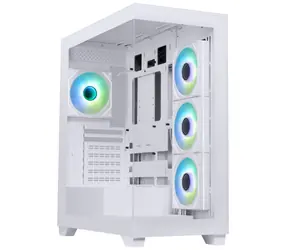 Bitfenix CETO biała / obudowa PC / ATX / 4X 120 mm ARGB / 2x USB 3.0 / USB-C / bez zasilacza / przezroczysty panel boczny