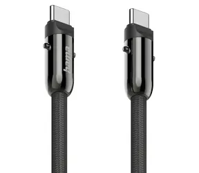 HAMA USB-C 2w1 czarny / Kabel i pasek do telefonu / USB-C - USB-C / 1,2 m / szybkie ładowanie