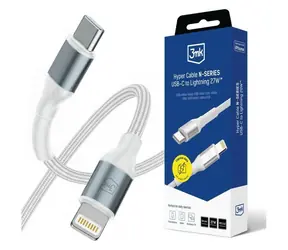 Kabel 3mk Hyper Cable N-SERIES biały / Kabel / USB-C do Lightning / 50 cm / 27 W / PD 3.0