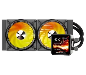 darkFlash DE240 czarny / Chłodnica procesora AiO / 2x 120 mm / podświetlenie ARGB / 800-2000 obr./min / 36 dB / Intel + AMD