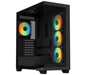 Bitfenix CETO czarny / obudowa PC / ATX / 4X 120mm FRGB / 2x USB 3.0 + USB-C / bez zasilacza / przezroczysty panel boczny