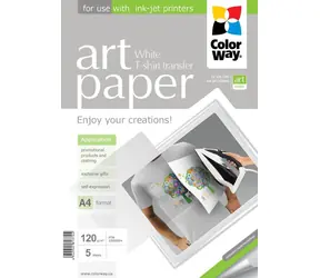 Papier termotransferowy Colorway / do jasnych tkanin / A4 / 120 g/m2 / 5 arkuszy