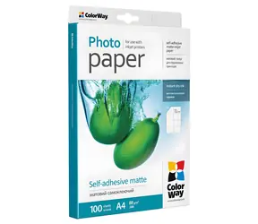 Papier samoprzylepny Colorway / Matowy / A4 / 88g/m2 / 8 etykiet 105×74,25 mm / 100 arkuszy