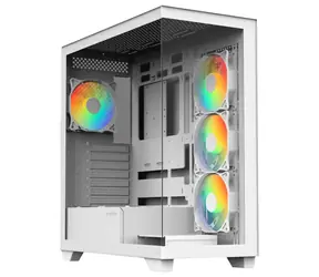 Bitfenix Ceto biały / obudowa PC / ATX / 4X 120 mm FRGB / 2x USB 3.0 / USB-C / bez zasilacza / przezroczysty panel boczny