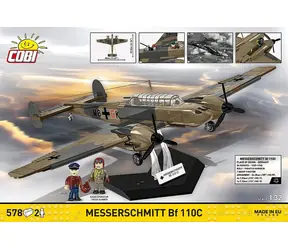 Cobi 5777 Messerschmitt Bf 110C / Zestaw konstrukcyjny / 578 elementów / 2 figurki / od 9 lat