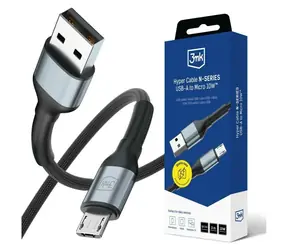Kabel Hyper Cable N-SERIES 3mk czarny / Kabel / USB-A do Micro / 3 m / 10 W