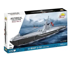 Cobi 4852 U-52 Typ VIIB II Wojna Światowa / Okręt podwodny / 474 kostki / 1:144 / od 9 lat