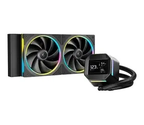 DEEPCOOL LM240 czarny / Zestaw chłodzenia wodnego / 2x 120 mm / ARGB / Wyświetlacz IPS 2,4"