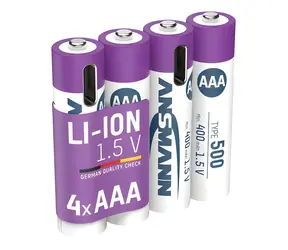 Ansmann 1311-0028 biały/fioletowy / Akumulator / Li- ION / AAA (Micro) / 1,5 V / 500 mAh / 4 szt.