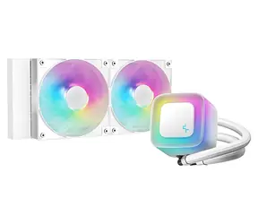 DEEPCOOL LE240 WH V2 biały / chłodzenie wodne procesora AIO / 2x 120 mm / ARGB / 31,6 dB / AMD + Intel