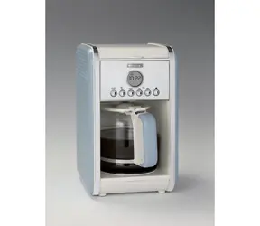 Ariete 1342BL Vintage jasnoniebieski / Ekspres przelewowy / 960 W / do 12 filiżanek / wyświetlacz LCD / timer 24-godzinny