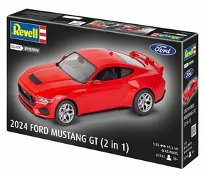 Revell Ford Mustang GT 2024 czerwony / Model do sklejania / Click System / 1:25 / 65 elementów / od 10 lat