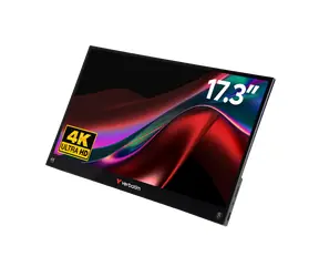 17,3-calowy monitor przenośny Verbatim PM-17-4K, czarny, IPS, dotykowy, 4K, 3840 x 2160, 400 cd/m2, 6 ms, HDMI, USB-C 3.1