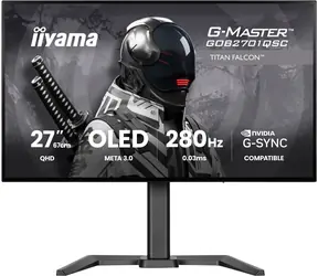 27" iiyama G-Master GOB2701QSC-B1 Titan Falcon czarny / Monitor / Tandem OLED / QHD / 280 Hz / 0,03 ms / USB-C 65 W