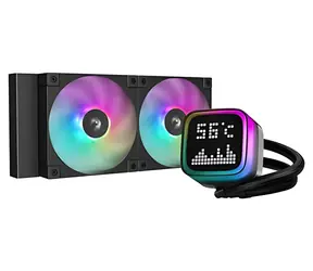 DEEPCOOL LP240 czarny / Zestaw chłodzenia wodnego / 2x 120 mm / ARGB / Wyświetlacz LED / 2400 obr./min