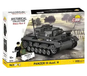 Cobi 2672 II WW Panzer III Ausf.H / Zestaw konstrukcyjny / 1:28 / 963 klocki / 1 figurka / od 10 lat
