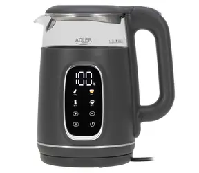 Adler AD 1305 srebrno-szary / Czajnik elektryczny / 2200 W / 1,7 l / termostat 40-100 °C