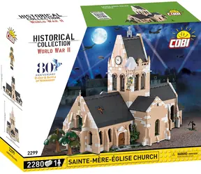 Cobi 2299 Kościół w Sainte-Mere-Église / Zestaw konstrukcyjny / 2280 klocków / 1 figurka / od 10 lat