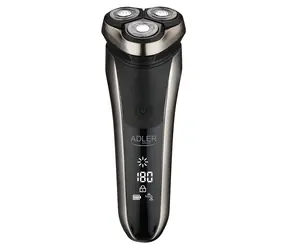 Adler AD 2933 szara / Golarka rotacyjna / 3 głowice / 180 min / IPX7 / USB-C / LCD