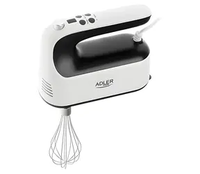 Adler AD 4229 czarno-biały / Mikser ręczny / 400 W / 9 prędkości / TURBO / ubijanie / wyrabianie
