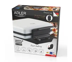 Adler AD 3085 biały / Gofrownica / 1200 W / powierzchnia nieprzywierająca