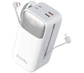 Colorway 50000mAh biały / Powerbank / 22,5 W / 1x USB-A QC3.0 / USB-C / Lightning