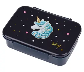 BAAGL Unicorn Gold / Pudełko na przekąski z przegródkami / Bez BPA / Można używać w kuchence mikrofalowej i zmywarce