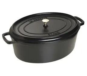 Staub 40509-509-0 czarny / Forma do pieczenia / owalna / 41 cm / 12 l