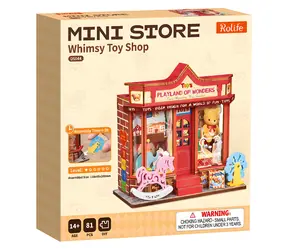 Robotime Miniaturowy mini sklep z zabawkami / Puzzle drewniane 3D / 81 elementów / od 14 lat
