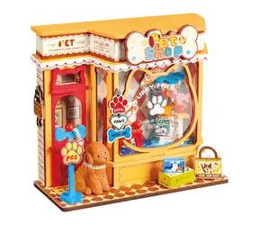 Robotime Miniaturowy mini sklep zoologiczny / Puzzle drewniane 3D / 76 elementów / od 14 lat