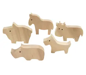 Creativ Company Drewniane zwierzęta gospodarcze / Zestaw kreatywny / 10 figurek / wysokość 4,5-8,7 cm / od 3 lat