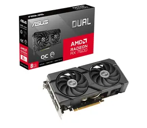 Asus Dual Radeon RX 7600 EVO OC / Karta graficzna / 2300-2715 MHz / 8 GB D6 / 128-bit / 1x HDMI + 3x DP